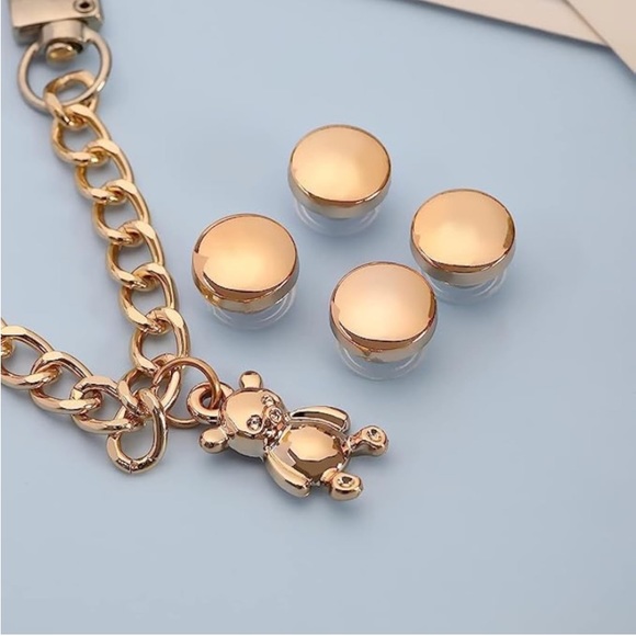 1 LEFT! Jibbitz stainless steel rhinestone,pearl &bear chain shoe charms (28)NWT - Picture 6 of 9